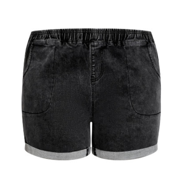 Loralette Black Kendra Elastic Waist Pull-On Roll Up Short, NWOT - Picture 6 of 8